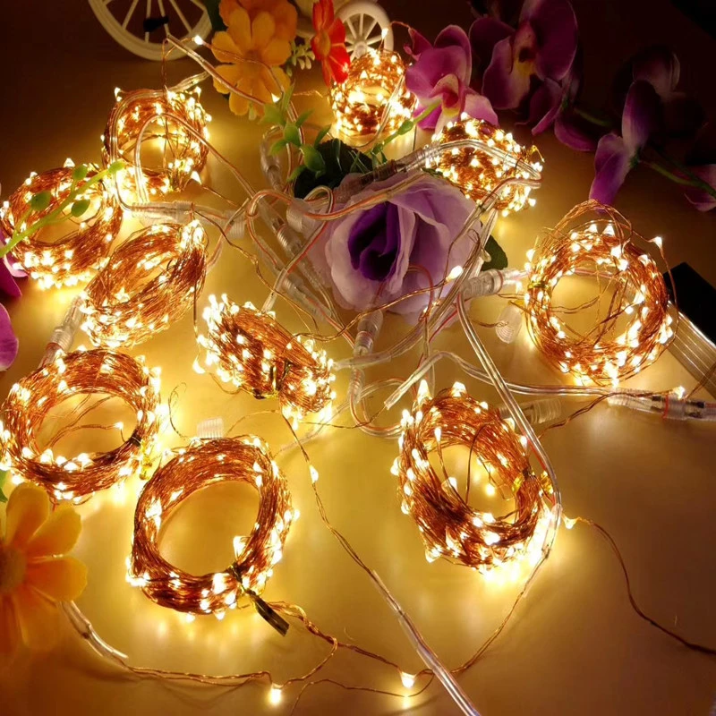 2020 new hot 10M 100 LED  Copper Wire Holiday Lighting for Wedding Party Decorations Garland Lighting