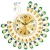 Import 2020 New Year Gift European Style Fashion Classic Luminous Mute Gold Peacock Decorate Metal Wall Clock from China