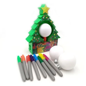 2020 news Christmas DIY egg decoration set Machine with 8 Colorful Quick Drying Markers and 3 painting ball Christmas Decoration