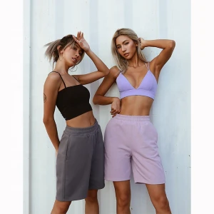 2020 summer wholesale custom sweat shorts women cotton gym casual womens shorts