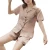 Import 2021 Hot Sale Summer Cardigan Short Sleeve Sleepwear Suit Female Nightwear Silk Women Pajamas Set from China