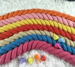 20mm three strands colored twisted cotton rope