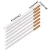 Import 23.5&quot; 60cm Stainless Steel BBQ Skewers Long Handle Barbecue Skewer Fork Sticks Kabob Needle Flat Wood Large Wide Grill BBQ Tools from China