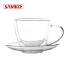 250ml glass bubble tea glass cup with holder coffee mugs with handle