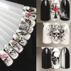 25pcs/set Halloween Skull Bone Nail Stickers DIY Slider Nail Art Water Decals Manicure Decoration Wraps Nail Foils