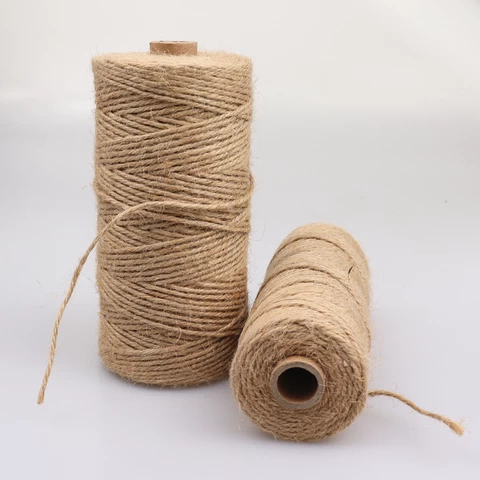 2mm/100m DIY High quality factory brown 100% natural jute tie hemp rope
