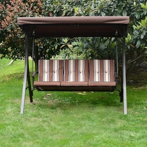 3 Seat Outdoor Porch Swing With Canopy Patio Swing Furniture
