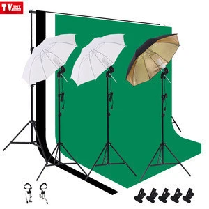3 softbox professional photographic accessories photo vedieo studio with muslin background kit