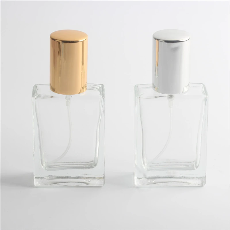 30ml 50ml Clear Glass Perfume Golden Spray Bottle for Travel Portable