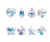 Import 32 pcs 8 Shapes K9 Glass Crystal AB Loose Beads Pendant Crystal Gemstone, Heart/Flower/Leaf/Butterfly/Cross/Starfish/Drop Pendan from China