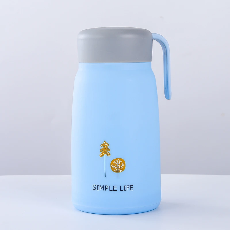 360ML cheap price custom logo double wall insulated glass water bottle with plastic sleeve