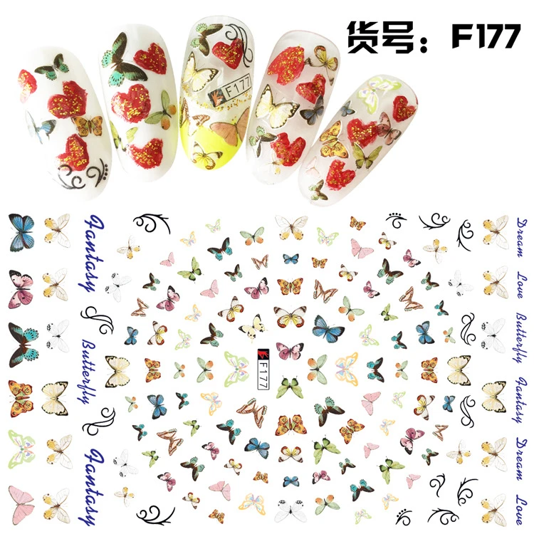 3D butterfly Nail Art Stickers Female Jewelry Fashion Colorful Nail Art Decoration Nail Decals Sticker