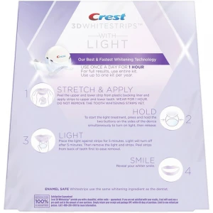 3D WHITE WHITE STRIPS WITH BLUE LED LIGHT ORAL CARE TOOTH HYGIENE TEETH WHITENING KIT