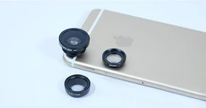 3in1 Fisheye + Wide Angle + Macro Detachable Lenses Set for all Mobile Phones