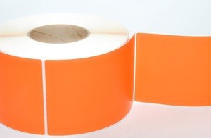4 inch x 6 1/2 Inch Orange Permanent Adhesive 900 Per RollThermal Transfer Shipping Labels