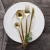 Import 4 pcs Christmas Gift Party Wedding Modern Copper Colored Brass Cutlery Simple Gold Stainless Steel Flatware Set for Restaurant from China