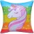 Import 40*40cm Rainbow colorful Unicorn Square Personalized Customizable Reversible Sequin Textile Pillow from China