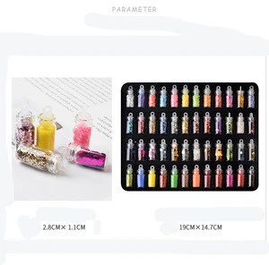 48 Bottles/Set Nail Art Sequins Glitter Powder Manicure Decoral Tips Polish Nail Stickers Mixed Design Case Set Nail art