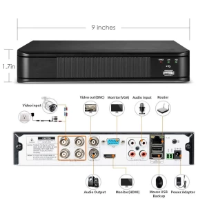 4CH 5mp DVR Compatible with AHD TVI CVI security cameras H.265+ CCTV 5.0MP DVR