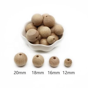 4mm 6mm 8mm 10mm 20mm 30mm 40mm 50mm Wooden Teething beads natural color round lotus wood bead Assorted size in bulk