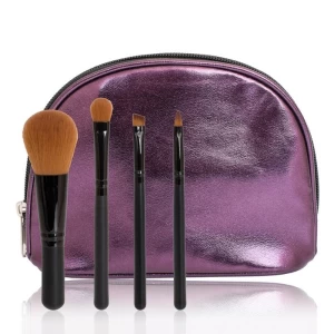 4PCS Synthetic Hair Makeup Brush with Purple Case