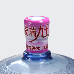 5 gallon heat shrink seal label drink  water bottle packaging wrap label with cheap price and free samples