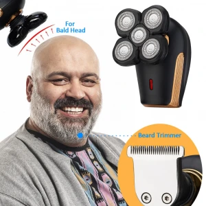 5 in 1 Rechargeable Electric Shaver Five Floating Heads Razors Hair Clipper Nose Ear Hair Trimmer Men Facial Cleansing Brush