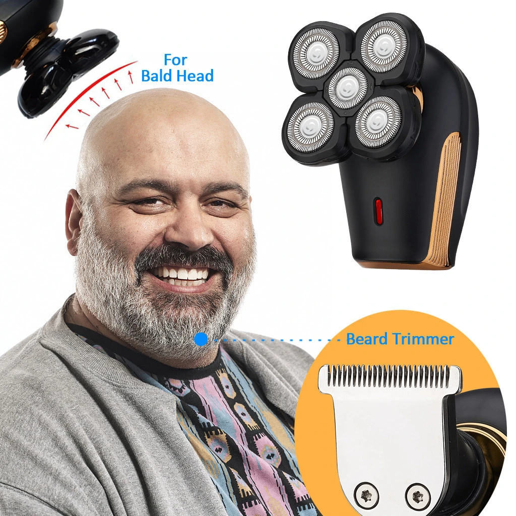 5 in 1 Rechargeable Electric Shaver Five Floating Heads Razors Hair Clipper Nose Ear Hair Trimmer Men Facial Cleansing Brush