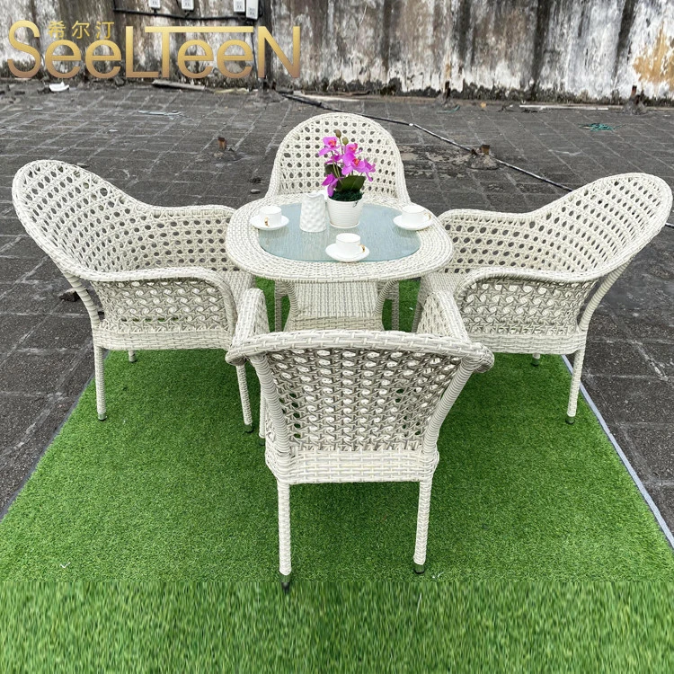 5 star pool garden leisure round design rattan chair set outdoor hotel furniture