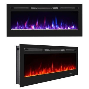 50" 750W 1500W Wall Recessed Mounted Multicolor Flames Timing heating Remote Control Electric Fireplace with Touch Scree