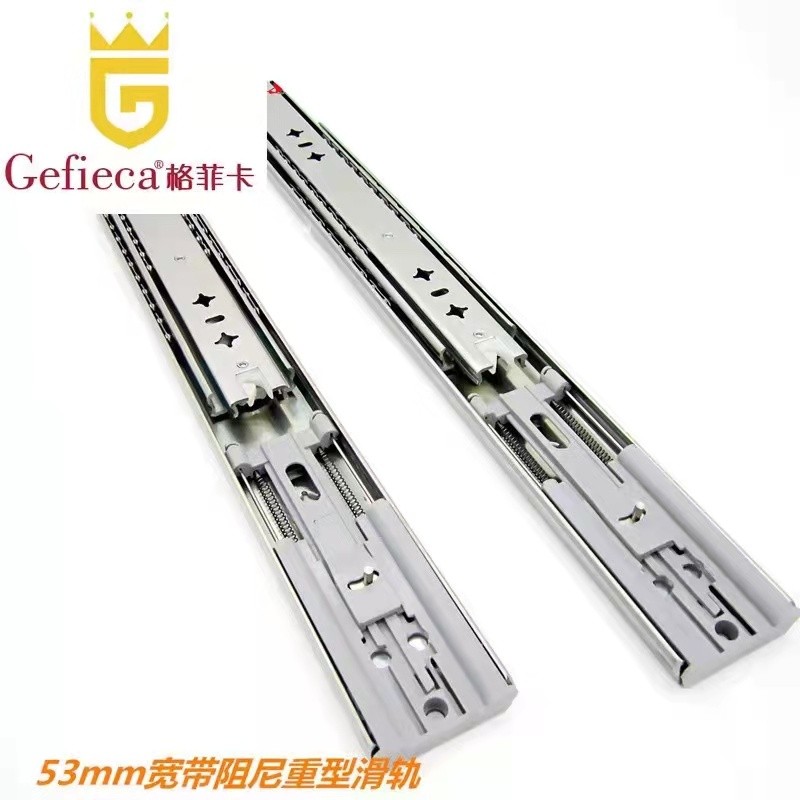 53mm Soft Closing with Bayonet Lock Handle Heavy Duty Telescopic Channel Kitchen Cabinet Tool Box Drawer Slides Rail