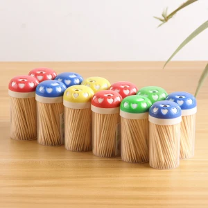 85pcs Mini Toothpick holder Refillable Restaurant Domestic Double Pointed Food sticks Hot Sale Tooth pick container