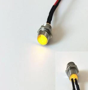 8MM metal indicator light with wire 8mm equipment power signal light LED light-emitting diode 5V6V12V36V24V with cable