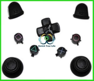9 buttons Black Full Sets Replacement Parts Buttons  For PlayStation 4 for PS4 Controller with L2 R2 button repair Accessories