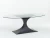 Import A8087 Reduced designs strong frame oval glass top dining table for family from China