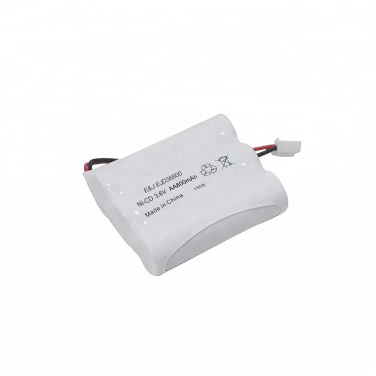 AA Size 3.6V Rechargeable Battery NiCd 3.6V 800mAh Rechargeable Battery Pack