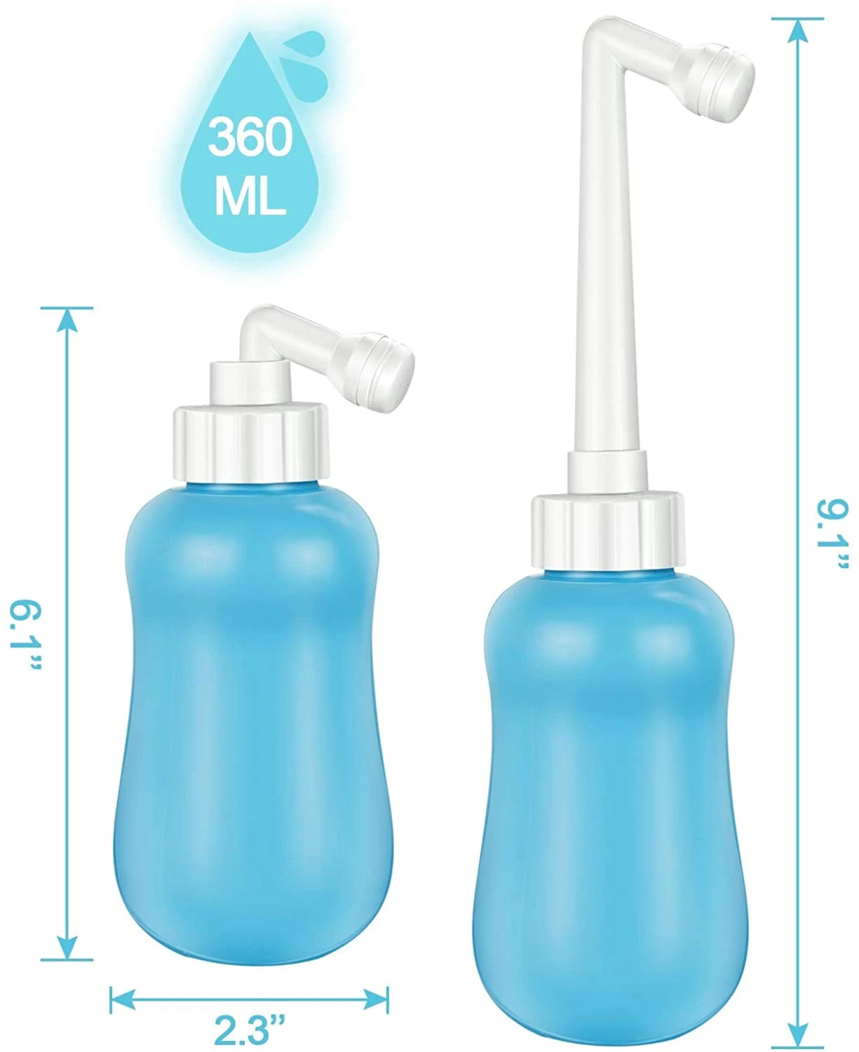 ABS Plastic Washing Travel nozzle bidet attachment portable bidet postpartum rpet peri bottle  foldable  for postpartum care