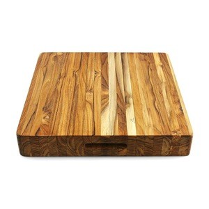 Acacia wood Square shape Extra Large Wooden chopping block with Handle