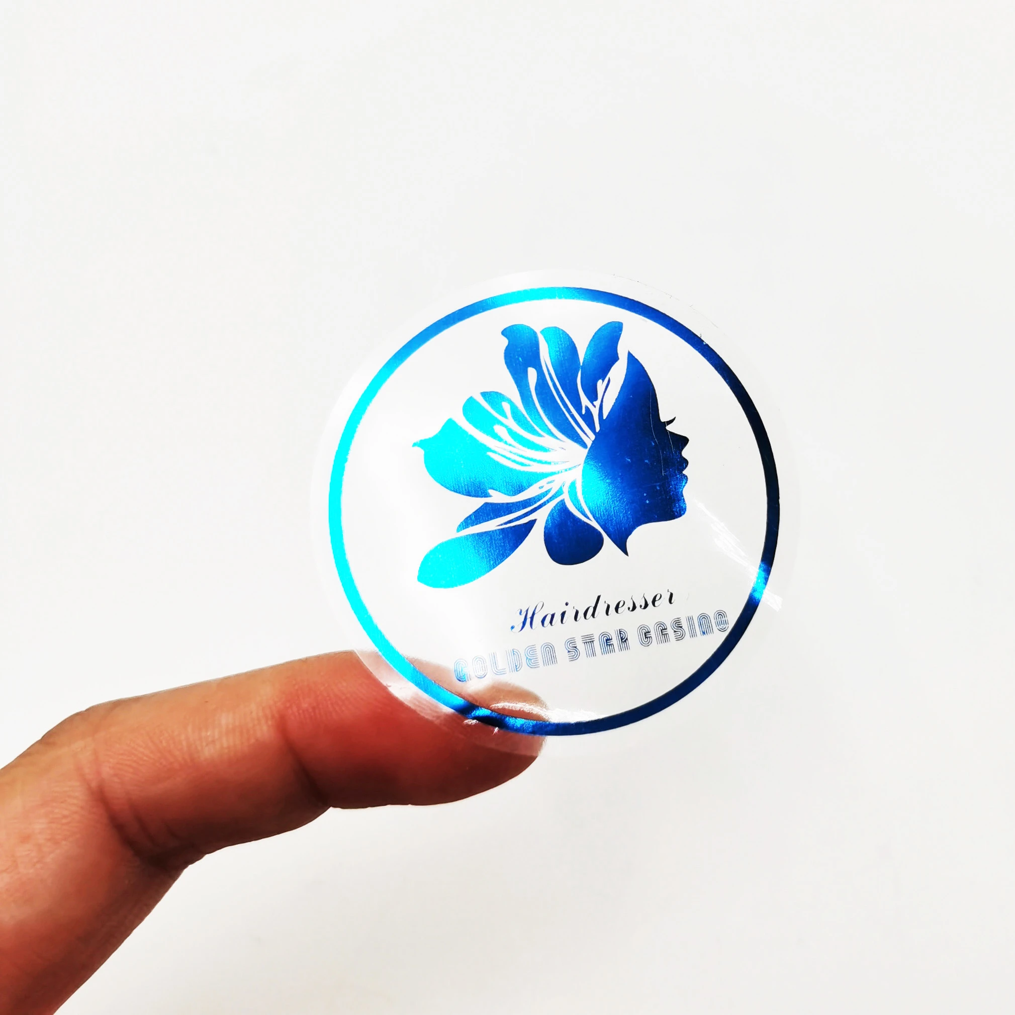 Adhesive labels printing round clear label private custom logo stickers transparent sticker