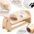 Import Adjustable Bamboo wood Raised Small Pet Bowls Elevated Feeder for Dogs Cats Food and Water Bowls stand animal Feeder from China