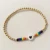 Import African Style Vinyl Disc Bead Custom Name Bracelets Rainbow Elastic Gold Filled Stretch Heart Bracelets DIY Couple Gift Jewelry from China