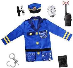 Ages 3-6 years Blue Role Playing Kits with Cop Dressing Up Costume Accessories  Police Officer Costume