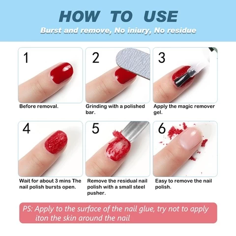 ALIVER cosmetics nail magic remover quickly remove nail gel burst uv gel nail polish remover