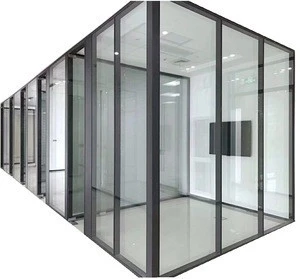 Aluminium frame wall glass partition soundproof glass office partition based client&#39; s design
