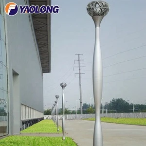 aluminium silver decorative garden lamp pole