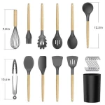Amazon Best Sellers Silicone Cooking Tools 12pcs Set Silicone Kitchen Utensil Set With Holder