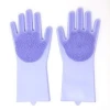 Amazon hot selling multipurpose  silicone rubber clean gloves pet hair care magic brush dish washing glove with scrubber