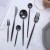 Import Amazon Top Seller Custom Logo Printing Knife Fork Spoon Flatware 18/8 Matte Black Cutlery Set from China