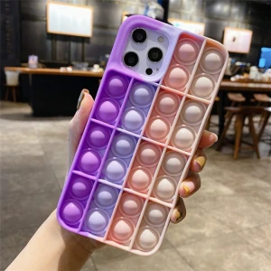 Amazon Top Selling Anti Anxiety Push Bubble Friendly Silicone Case for IPhone 13 12 11 Pro Max Cell Phone Case Custom Pattern