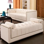 American country style simple sitting room fabric ottomans for shoes stool new Chinese style stool pu leather bedromm long bench